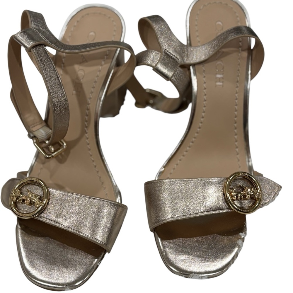 Coach Women's Gold Strappy Heels